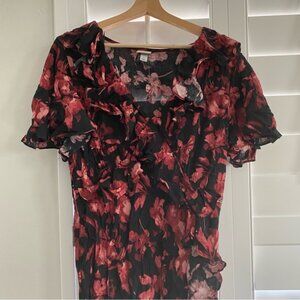 Brand New A New Day XL Floral Black and Red Women's Maxi Dress